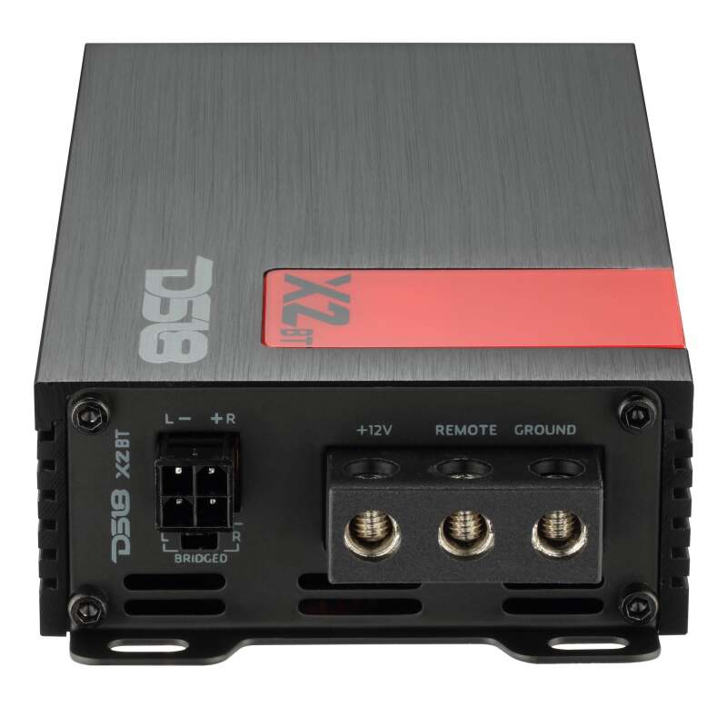 DS18 2-Chnnl 380 at 4ohm Bridge 2x230 at 2ohm 2x140 at 4ohm Watts RMS Built-in BT Audio Receiver