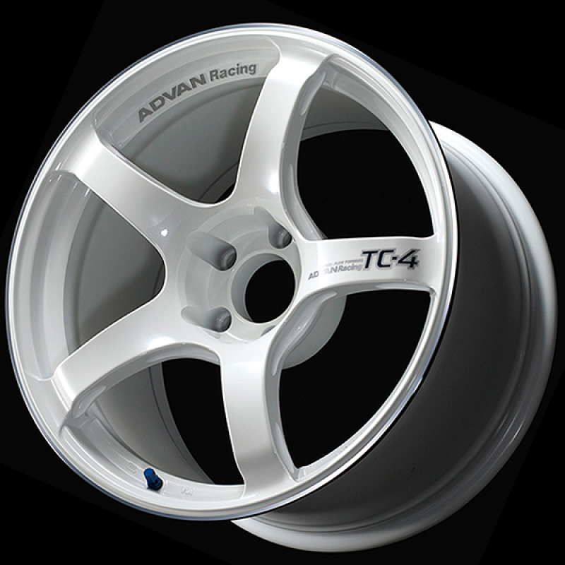 Advan TC4 18x10.5 / +15 Offset / 5x114.3 / 73mm Bore / Racing White Metallic and Ring