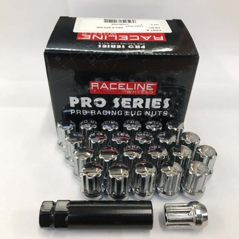 Raceline 9/16in Spline Chrome Lug Nuts (24 pack)
