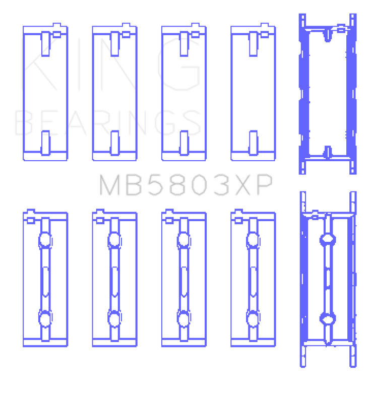 King Engine Bearings BMW S65B40A Crankshaft Tri-Metal Race Main Bearings Set of 5