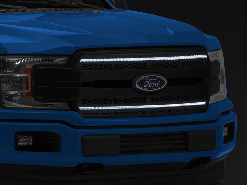 Raxiom 18-20 Ford F-150 CXR Series LED Upper Replacement Grille with White DRL- Black