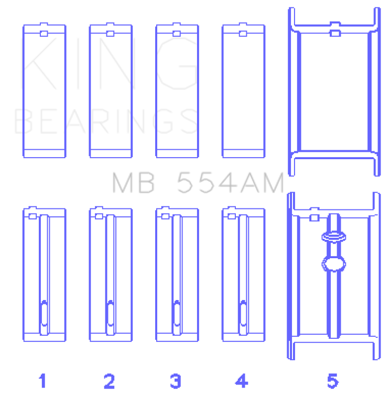 King Engine Bearings GM 265/283/302/327 8 Cyl (Size STD) Main Bearing Set