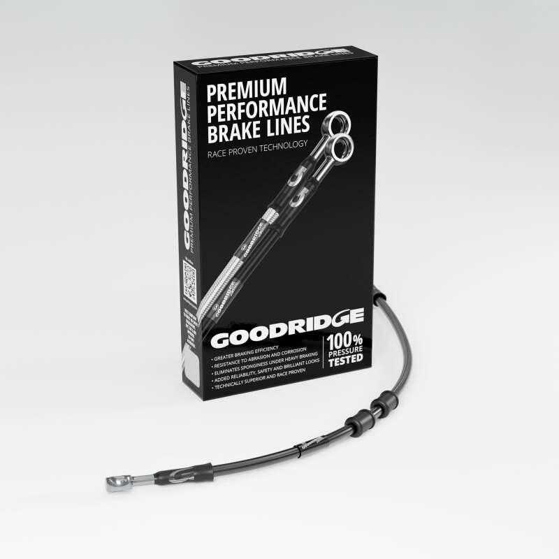 Goodridge 17-20 HD FLH Multi Model +8in Clutch Line Kit - Black