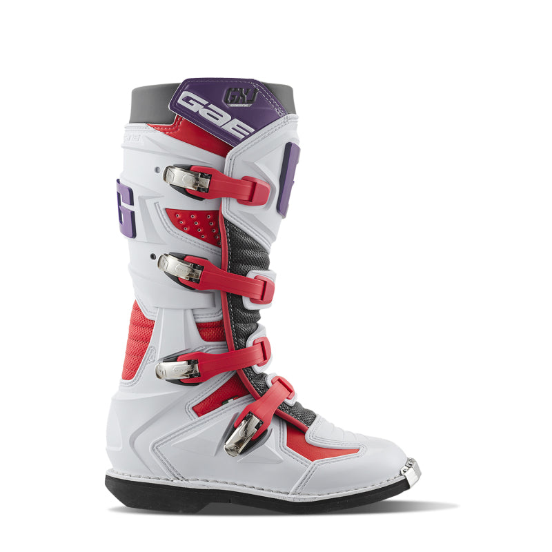 Gaerne GXJ Boot White/Red/Purple Size Youth - 5.5
