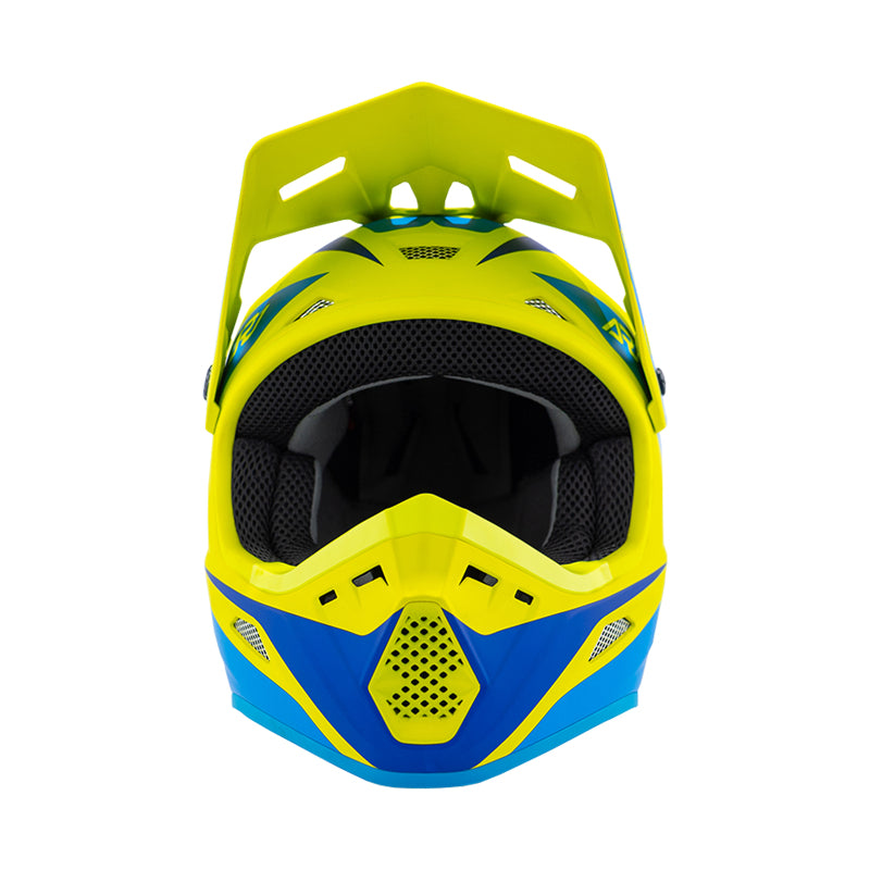 Answer 26 AR1 Mototown Helmet Matte Hyper Acid/Cyan/Dark Blue Youth - Small