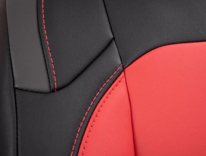 PRP Jeep Wrangler JL Front Seat Covers - 2 door- with Pocket Back (Pair) - Black/Orange