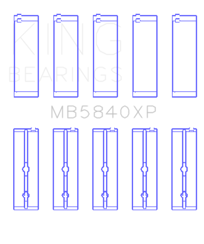 King Chrysler/Dodge Gen 3 Hemi 5.7L/6.1L/6.4L Crankshaft Main Bearing Set (Set of 5) - Size STDX