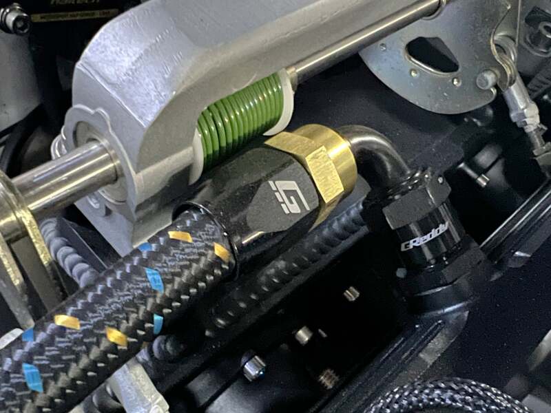 GReddy AN04 150 DEGREE HOSE END SWIVEL BLACK/GOLD ANODIZED