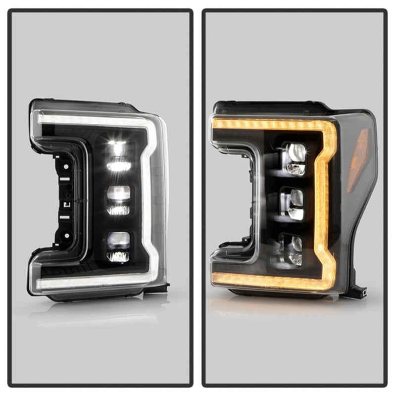 Spyder 17-19 Ford F-250/F-350/F-450 High-Power LED Headlights - Black (PRO-YD-FS17LEDAP-SEQSBGR-BK)