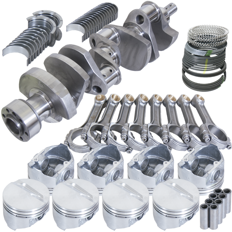 Eagle Chevy 350 1Pc 3.750in Crank 5.700in I-Beam Rods 4.040in Pistons 153 Tooth FP Balanced Assembly