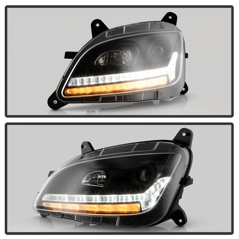 Spyder 13-19 Peterbilt 579 Driver Side Projector Headlights - Black (PRO-YD-PB57914-SEQ-L-BK)