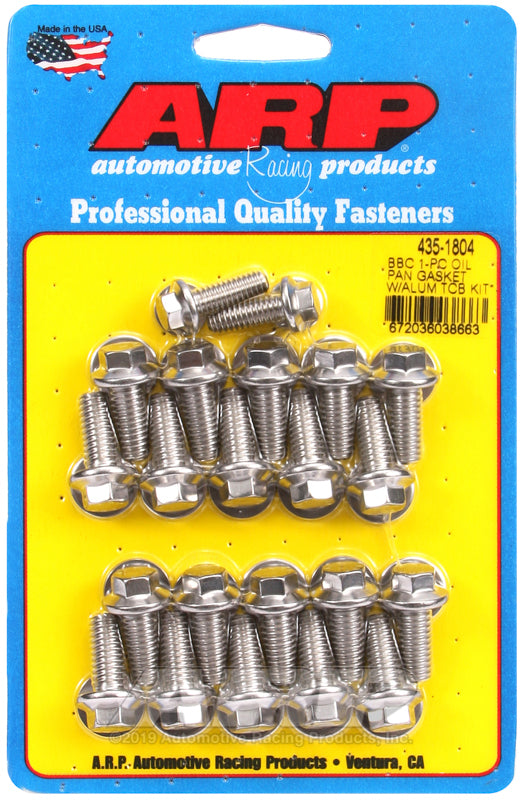 ARP BB Chevy1-pc Oil Pan Gasket w/ Alum Timing Cover Hex Bolt Kit