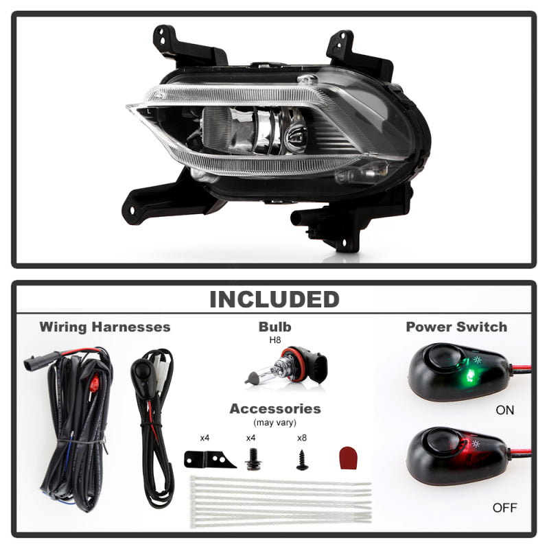 Spyder 19-20 Hyundai Santa Fe OEM Style Fog Lights w/Switch - Clear (FL-HYSF19-C)