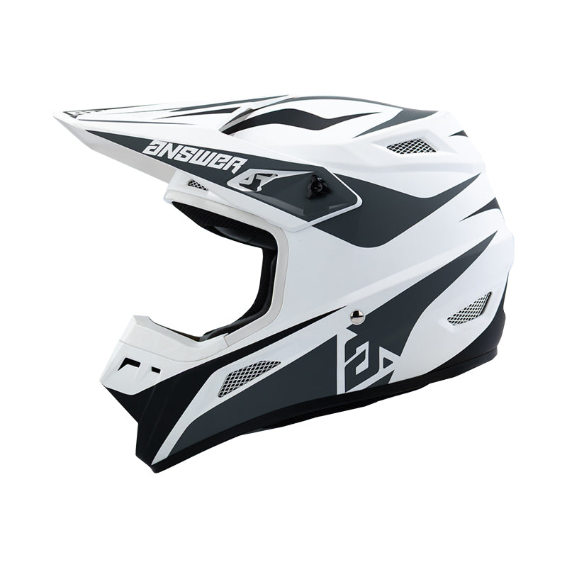 Answer 26 AR1 Mototown Helmet Glossy White/Grey/Black Youth - Medium