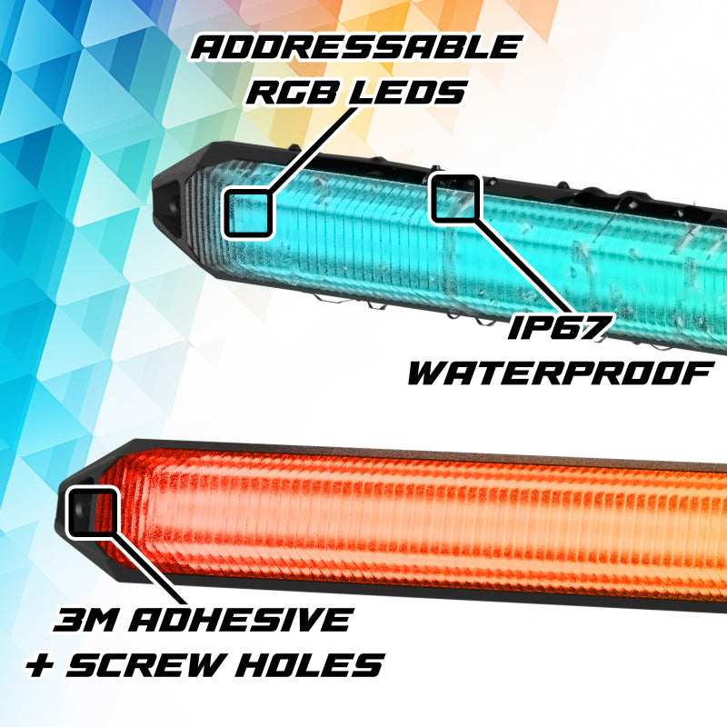 XK Glow 6in XKmax DRL Truck Grill Flexible Light App Cntl Bar 2pc