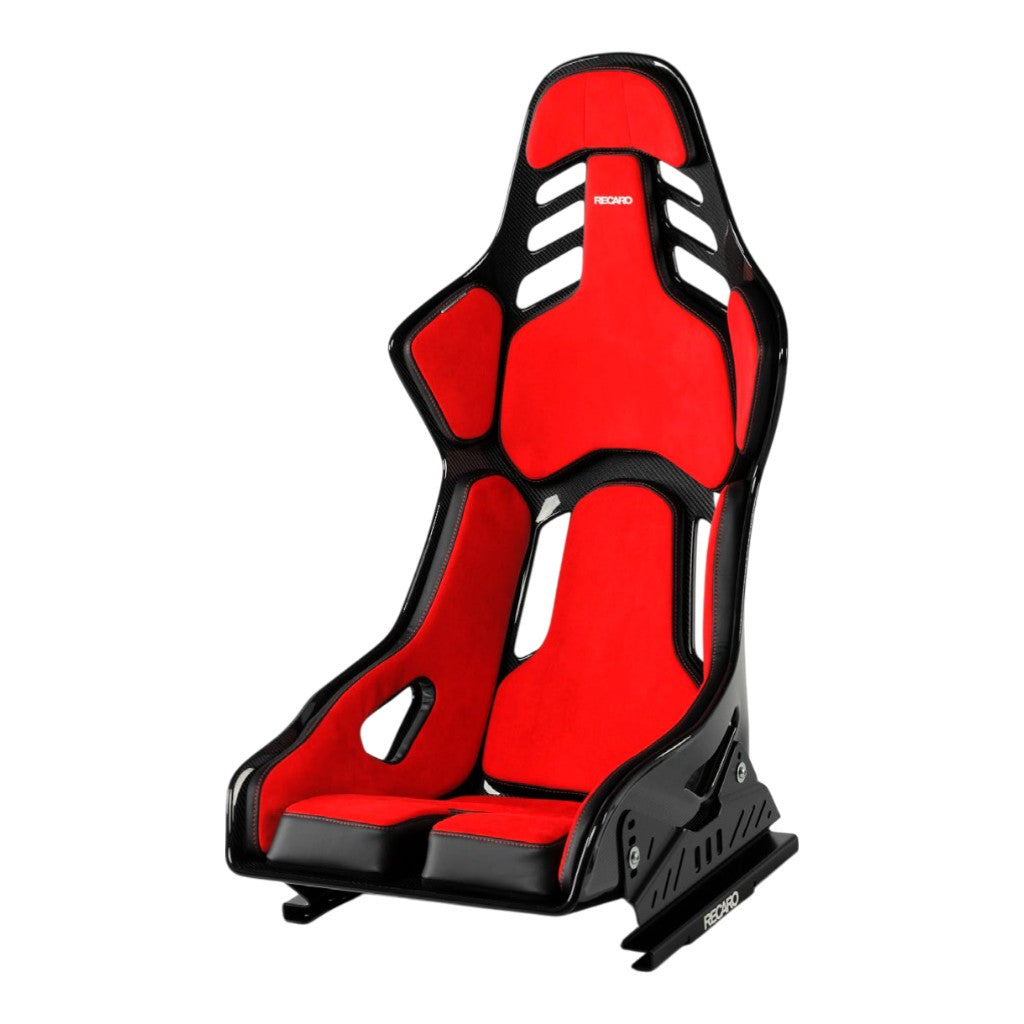 RECARO 078.01.1B23 Race Seat Podium CF Left Side (ABE / FIA 8855-1999), Red Alcantara / Black Leather, Size M Photo-0