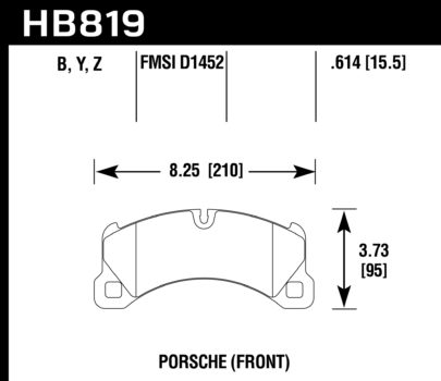 HAWK HB819B.614 Brake Pads HPS 5.0 Front PORSCHE Cayenne Turbo 2011 Photo-1 