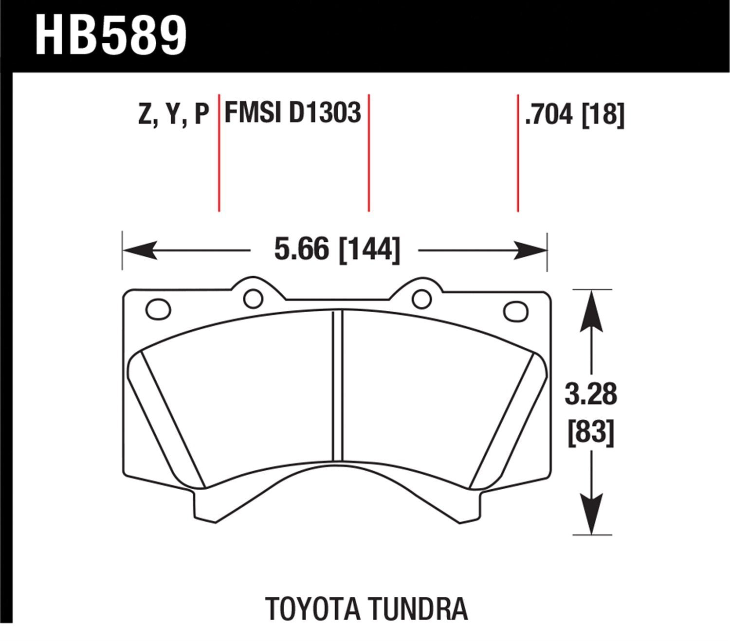 HAWK HB589P.704 SuperDuty Front brake pads TOYOTA LC200/SEQUOIA/TUNDRA/LEXUS LX570 Photo-1 