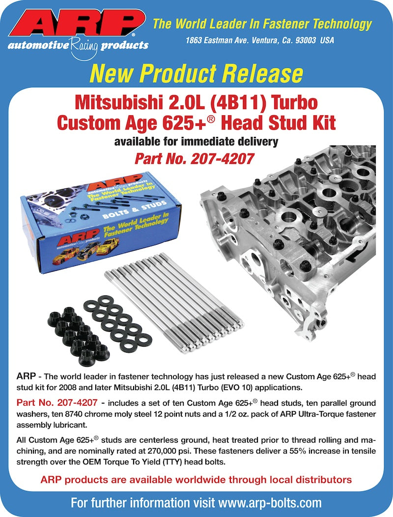 ARP 207-4207 Head Stud Kit for Mitsubishi 2.0L (4B11) Turbo 4-cylinder CA625+ Photo-3 