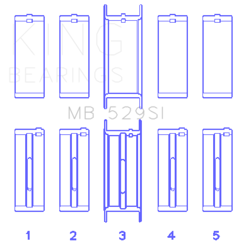 King Engine Bearings Ford V8 221 Main Bearing Set