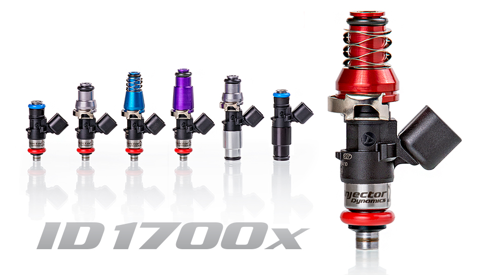 INJECTOR DYNAMICS 1700.48.14.R35.6 Injectors set ID1700x for NISSAN 370z/VQ37. 14mm (grey) adapter top. GTR lower spacer. Set of 6. Photo-1 