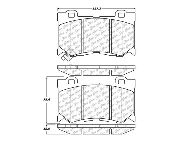 STOPTECH 105.13460 Brake pads (front) (Ceramic) INFINITI G37/FX37/FX50/M37 (AKEBONO) Photo-1 