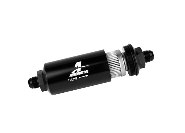 AEROMOTIVE 12388 40-Micron Stainless Steel Filter Element, black anodize finish, AN-10 Male Photo-1 