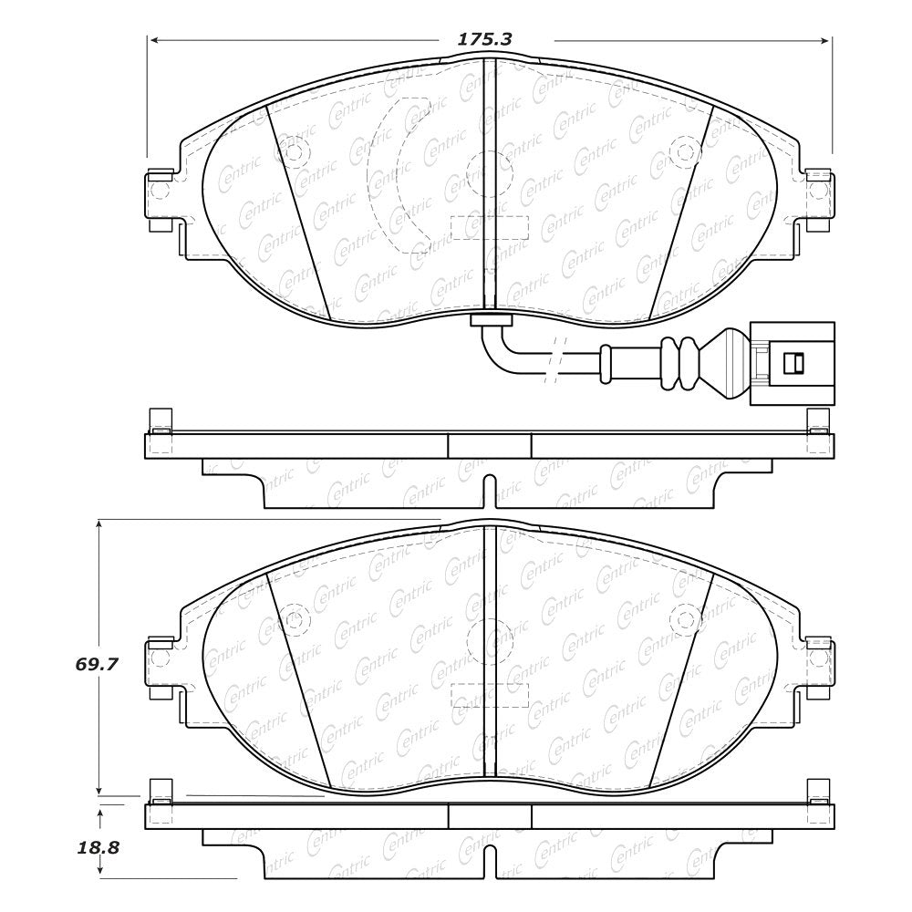 STOPTECH 105.16330 Brake pads PosiQuiet Ceramic AUDI S3 (8V)/VW GOLF R MK7/S Photo-1 