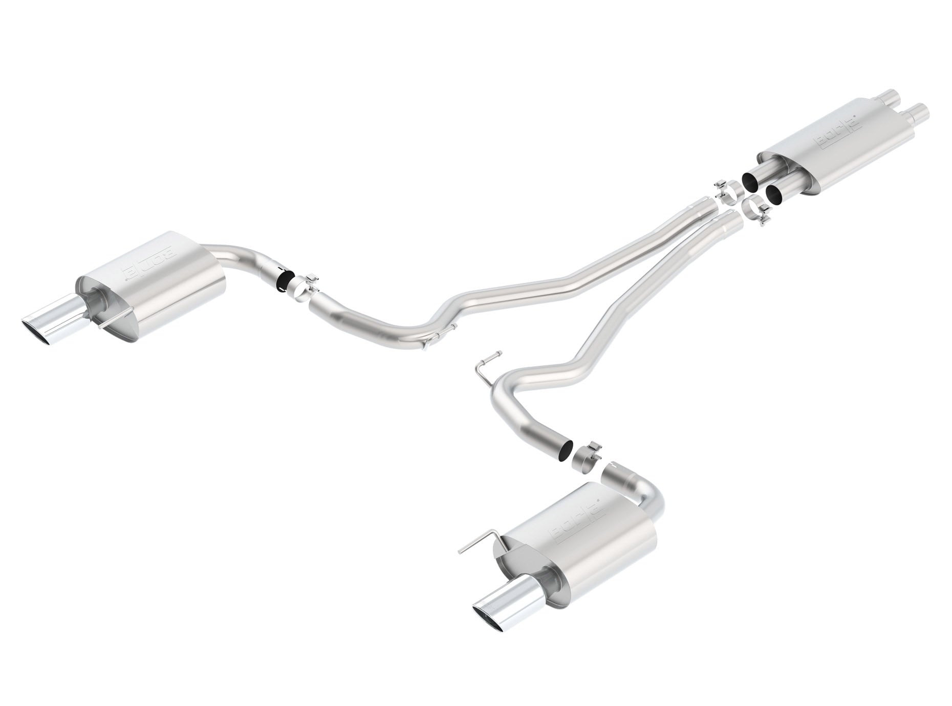 BORLA 140589 Cat Back Exhaust System, Mustang GT V8-5.0L, Tip №36, 2015-16, sound Touring Photo-1 