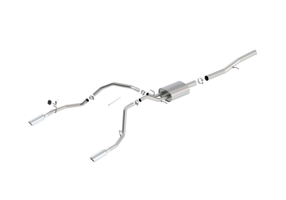BORLA 140571 Cat Back Exhaust System, Silverado / Sierra V8-6.2L, Ext. Cab Standard Bed (78.7") Crew Cab Short Bed (69.3") 143.5" WB, Tip №36, 2014-16, sound S-Type Photo-1 