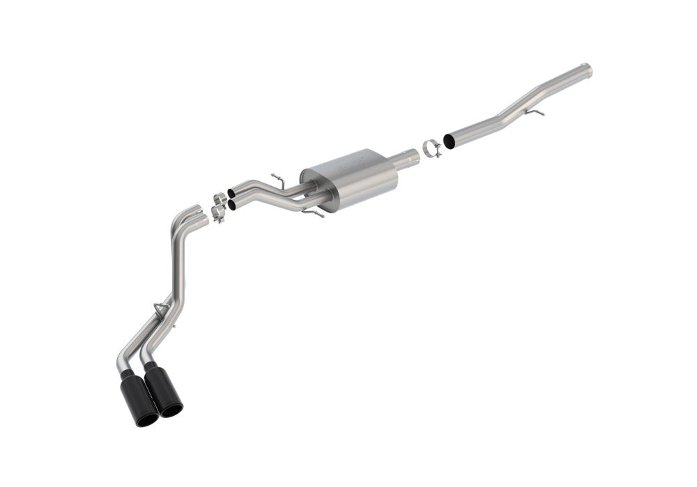 BORLA 140576BC Cat Back Exhaust System, Silverado / Sierra V8-6.2L, Ext. Cab Standard Bed (78.7") Crew Cab Short Bed (69.3") 143.5" WB, Tip №50, 2014-16, sound S-Type Photo-1 