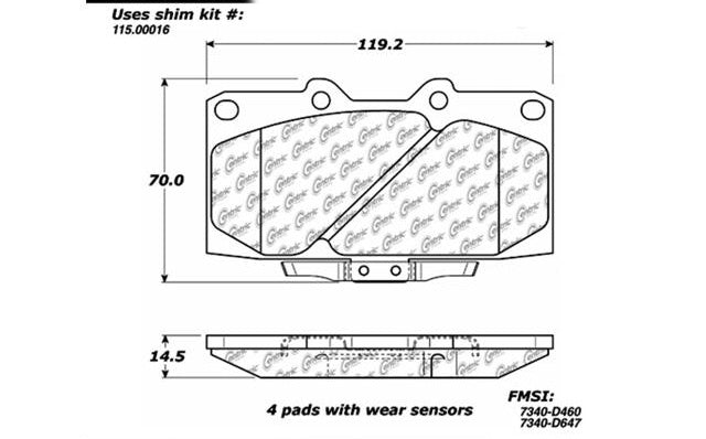 STOPTECH 309.06470 Front Sport Brake Pads with Shims & Hardware NISSAN 300ZX 1989-1996 Photo-1 