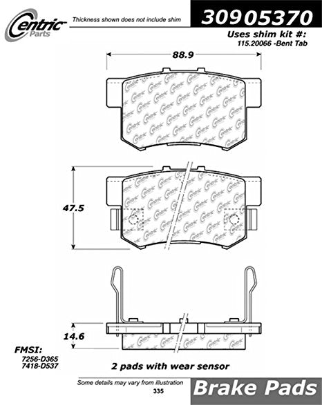 STOPTECH 309.05370 Front/Rear Sport Brake Pads with Shims & Hardware ACURA/HONDA Accord/Civic/CR-Z/CSX 1987-2019 Photo-1 