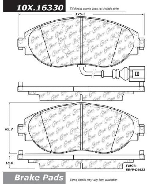 STOPTECH 309.16330 Front Sport Brake Pads with Shims & Hardware AUDI/VW Arteon/CC/Golf/Golf R 2012-2021 Photo-1 