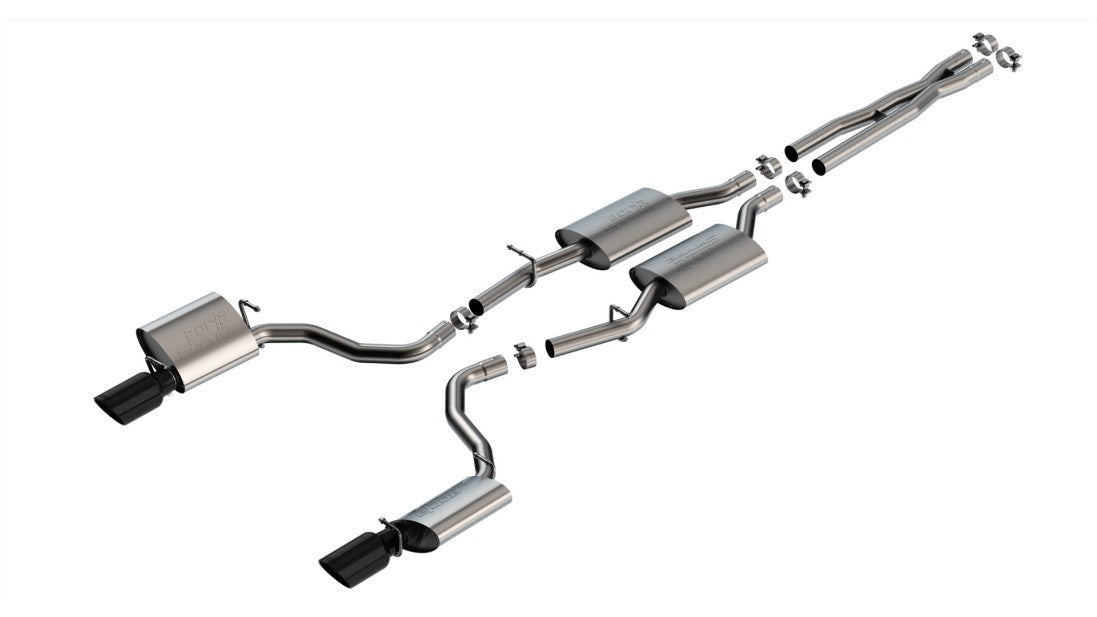BORLA 140917BC Cat-Back Exhaust System S-Type Black Chrome for Dodge Charger R/T 2019-2022 Photo-1 