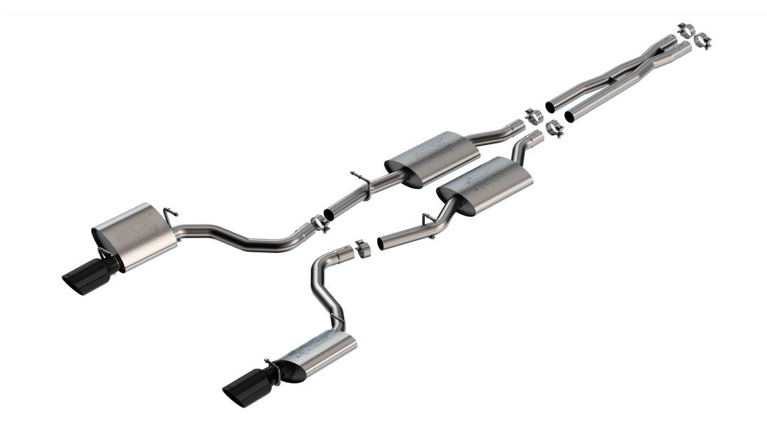 BORLA 140918BC Cat-Back Exhaust System ATAK® Black Chrome for Dodge Charger R/T 2019-2022 Photo-1 