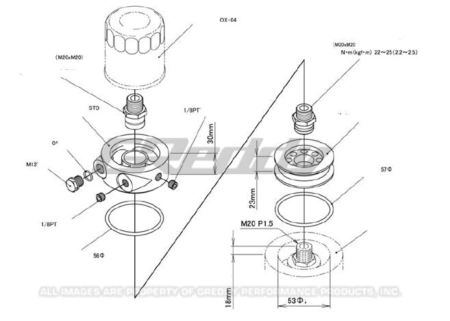 GREDDY 12002802 Oil Filter Block Adapter FRS/BRZ Photo-3 