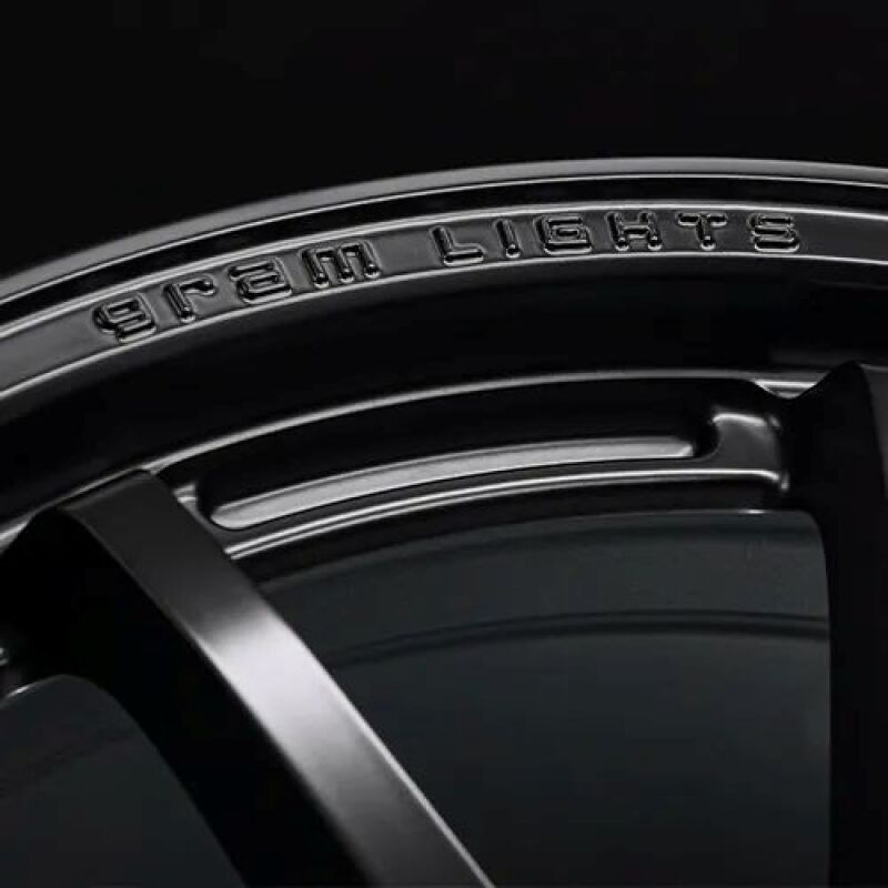 Gram Lights 57NR LIMITED II 18x8.5 +38 5-114.3 Semigloss Black Wheel w/ Black Cap/Stickers/Air Valve