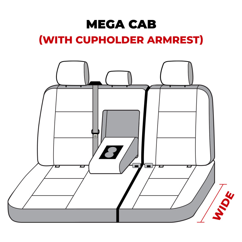 Covercraft 22-24 Dodge RAM Mega Polycotton SeatSaver Custom Second Row Seat Covers - Misty Grey
