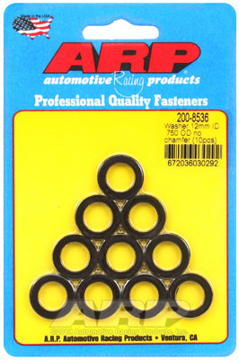 ARP 200-8536 Washer Kit M12 ID .750" OD black oxide washers Photo-1 