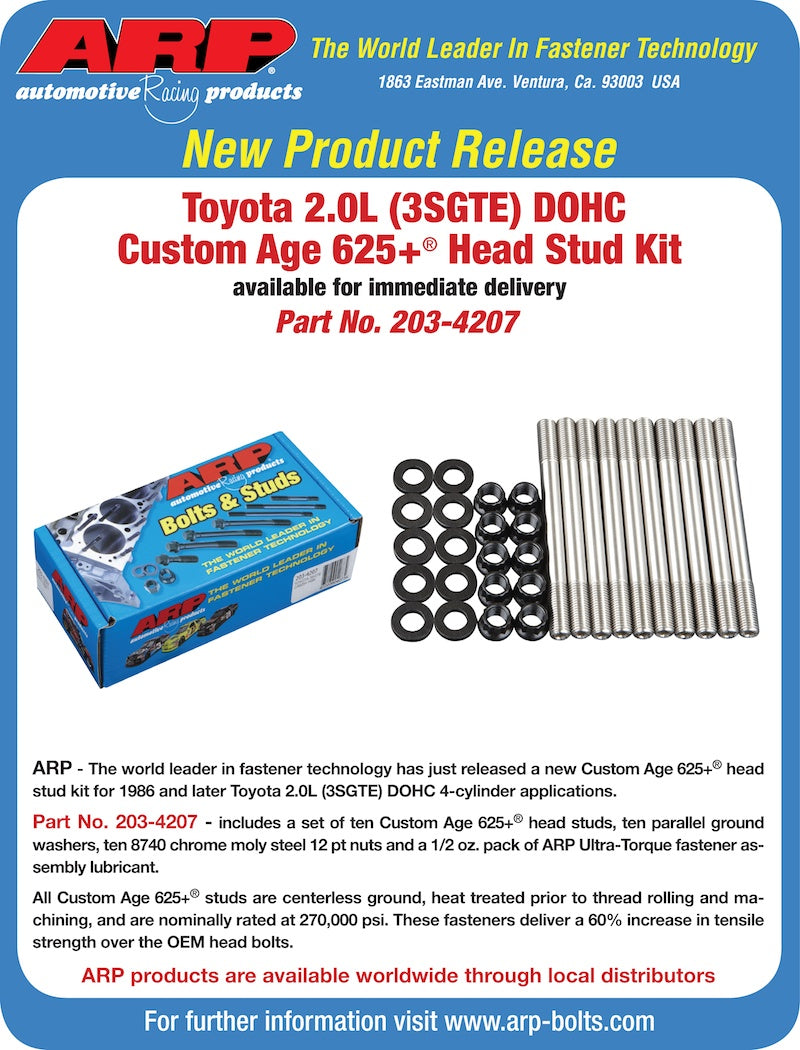 ARP 203-4207 Head Stud Kit for Toyota 3SGTE custom age 625+ Photo-2 