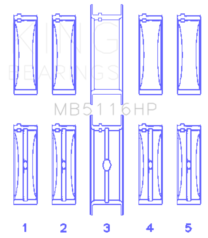 King Engine Bearings Chrysler 426CI/440CI V8 OHV1 Main Bearing Set
