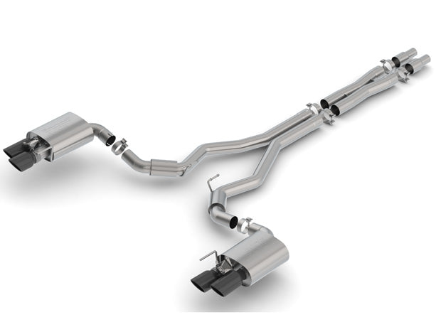 BORLA 140742BC Cat-Back Exhaust S-Type MUSTANG GT 2018 5.0L V8 AT / MT RWD 3" BLACK CHROME TIPS Photo-1 