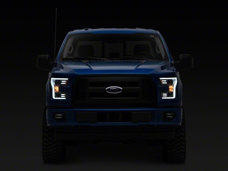 Raxiom 15-17 Ford F-150 Projector Headlights with LED Accent- Chrome Housing- Clear Lens