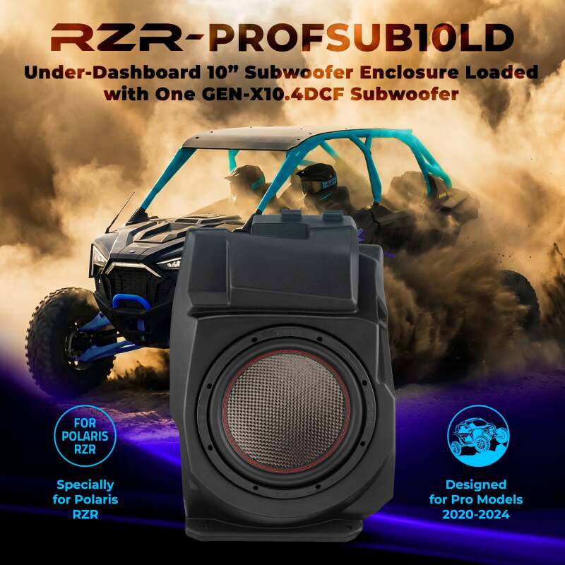 DS18 RZR Pro 20-24 Under Dashboard Subwoofer Enclosure 1 x GEN-X104DCF Included IP65 OEM Fit