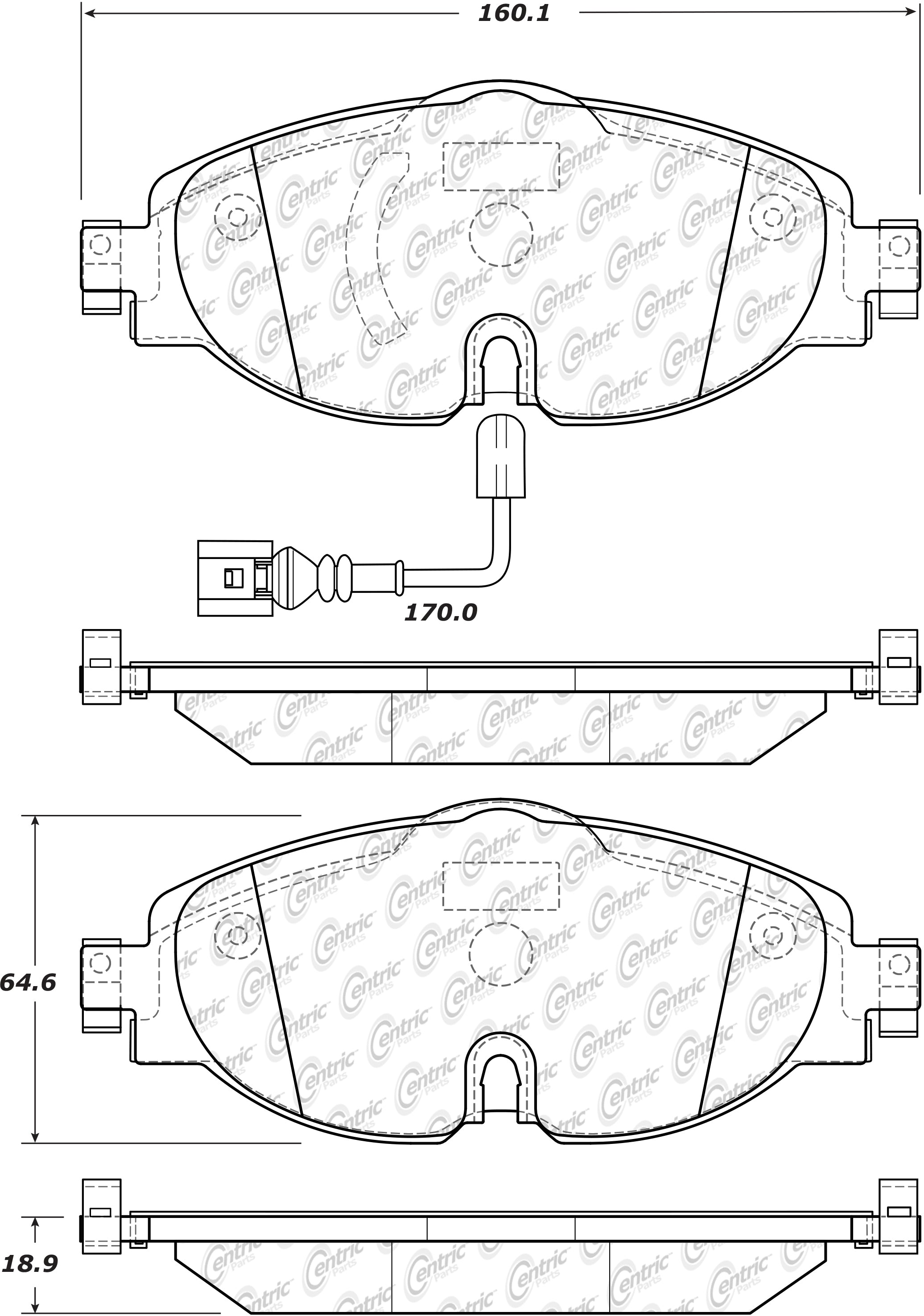 STOPTECH 105.17600 Front brake pads PosiQuiet Ceramic for AUDI A3 15+ (8V)/VW GOLF GTI MK7 15+ Photo-2 