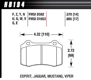 HAWK HB194F.570 Brake Pads HPS Brembo 20.5187.30, 20.5272.12, 20.5272.22 Photo-2 