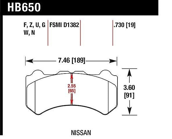 HAWK HB650F.730 Front brake pads for NISSAN GT-R R35 2009+ Photo-5 