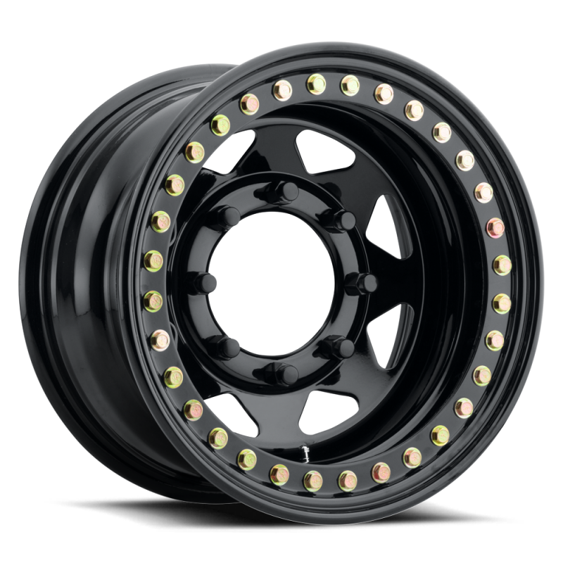 Raceline RT80 Rock 8 Spoke 15x10in / 8x165.1 BP / -25mm Offset / 130.81mm Bore - Gloss Black