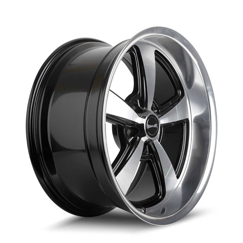 Ridler 652 20x10 / 5x139.7 BP / 0mm Offset / 108.1mm Hub Gls Blk w/ Diamond Cut Face & Lip Wheel